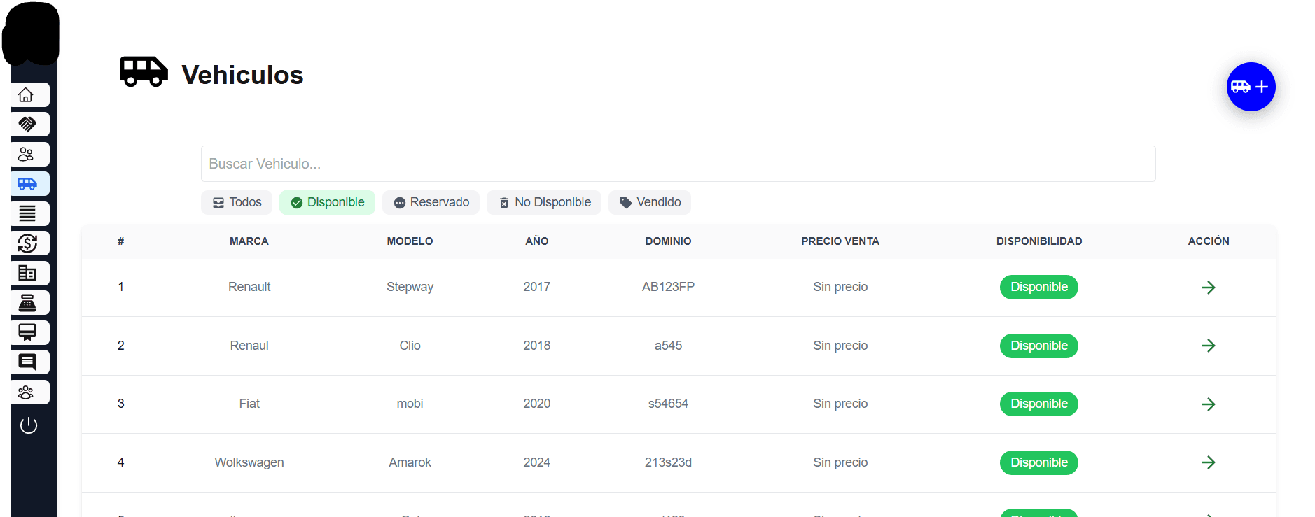 Gestión de vehículos Autos481