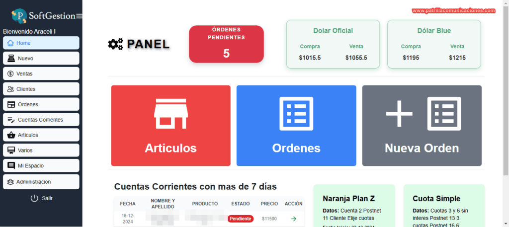 Gestión481 - Sistema Integral Pymes